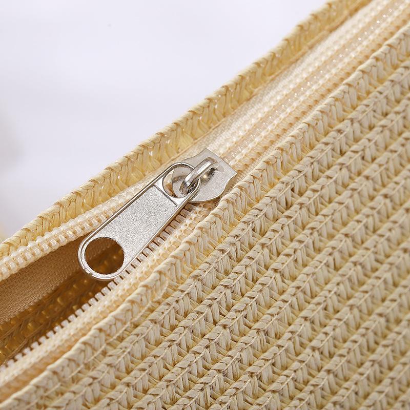 Handmade Straw Bag Women Woven Beach Crossbody Bag Ladies Shoulder Rattan Handmade Knitted Candy Color Small Handbag