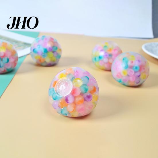 Dekompressionsball Regenbogenperle Stress mit Glitzer Weiches TPR Quetschspielzeug zur Angstlinderung Buntes Fidget Spielzeug für Kinder Erwachsene Lustiges Gadget Langlebig