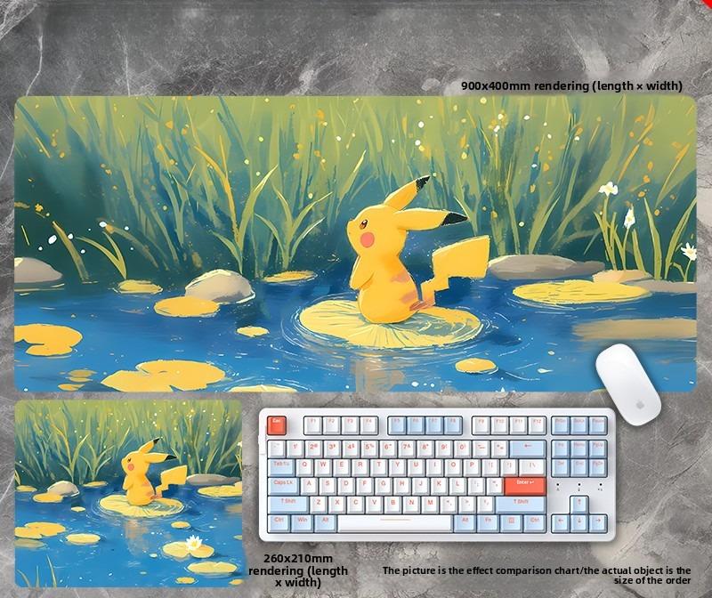 Cyberpunk Pikachu Pokemon Gaming Mouse Pad Custom Size NonSlip Desk Mat UltraClear Print Keyboard Pad for Gamers