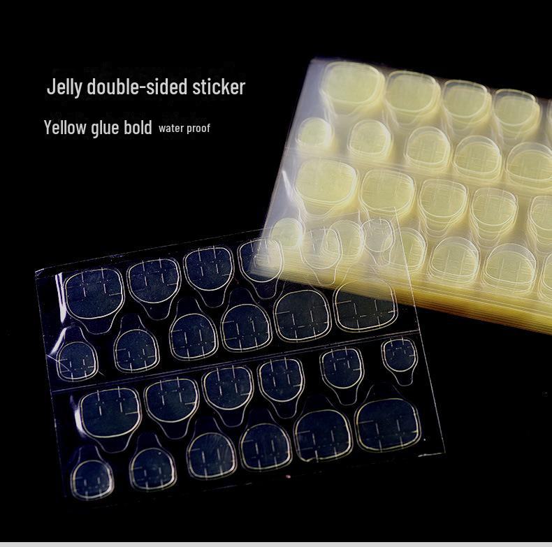 

Ультратонкий двухсторонний прозрачный клей для ногтей - клей-желе для носимого нейл-арта, водостойкий и бережный к ногтям large жёлтый