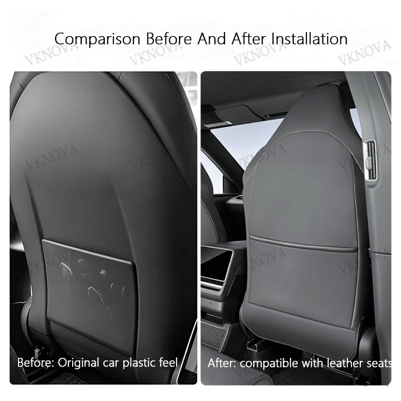 Car Seat Backrest Anti Kick Pad For Tesla New Model YL Six Seats 2026 Leather Full Surround Seat Back Anti Scratch Protector Mat