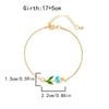 Adjustable Chain Enamel Charm Bracelet Copper Lobster Clasp Vintage Bracelet  For Women