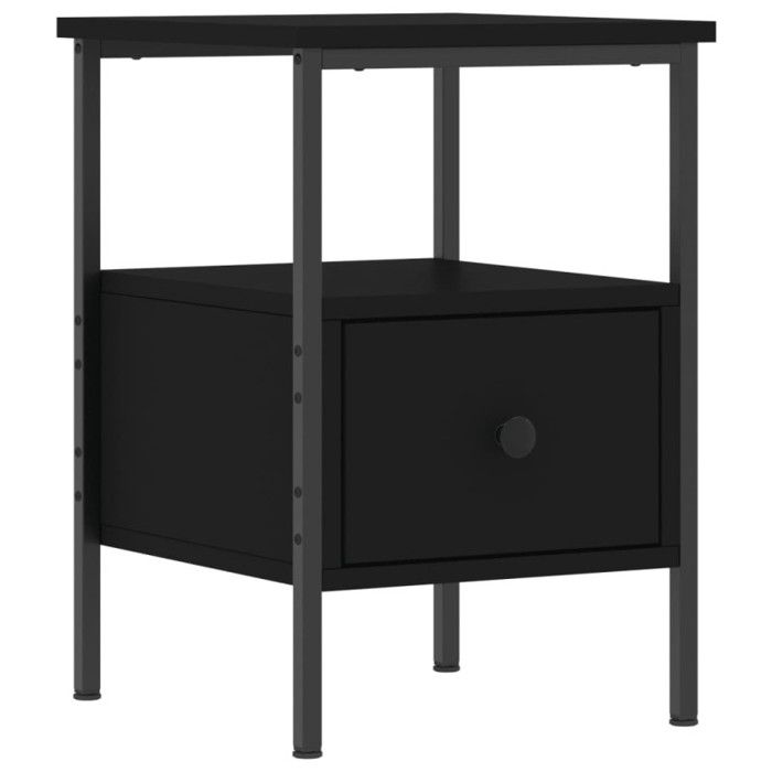 VidaXL Table de chevet noir 34x36x50 cm bois d’ingénierie 826043