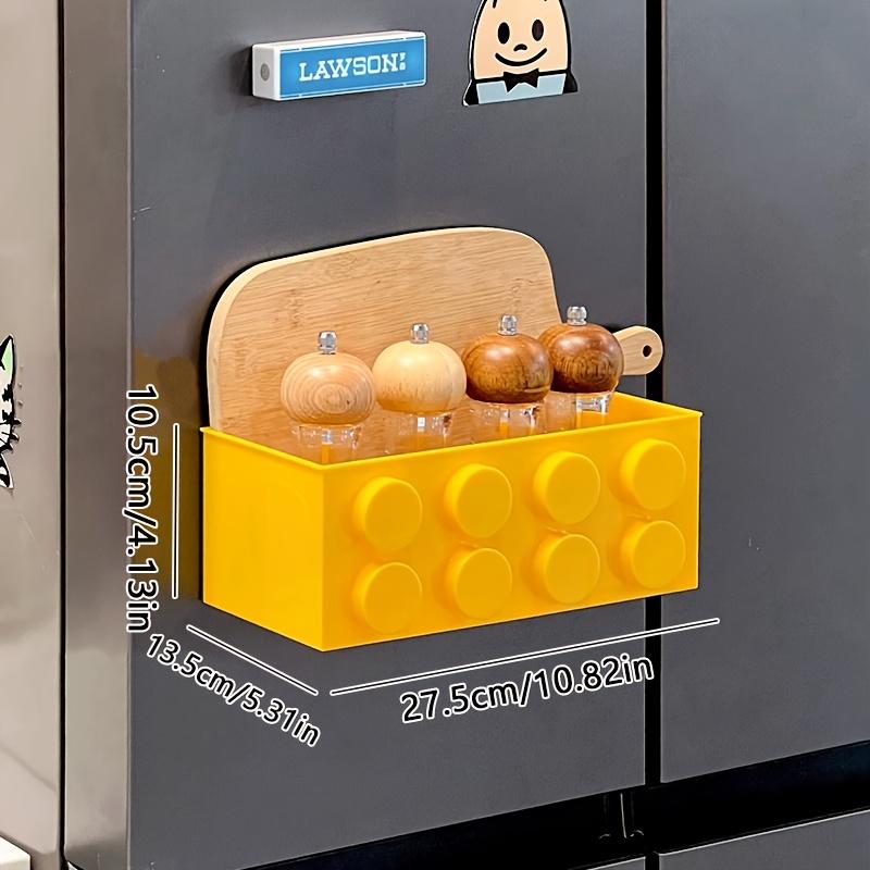 Magnetic Fridge Organizer - Colorful Multi-Compartment Storage Basket for Kitchen & Desk. Save Space, Stay Organized!