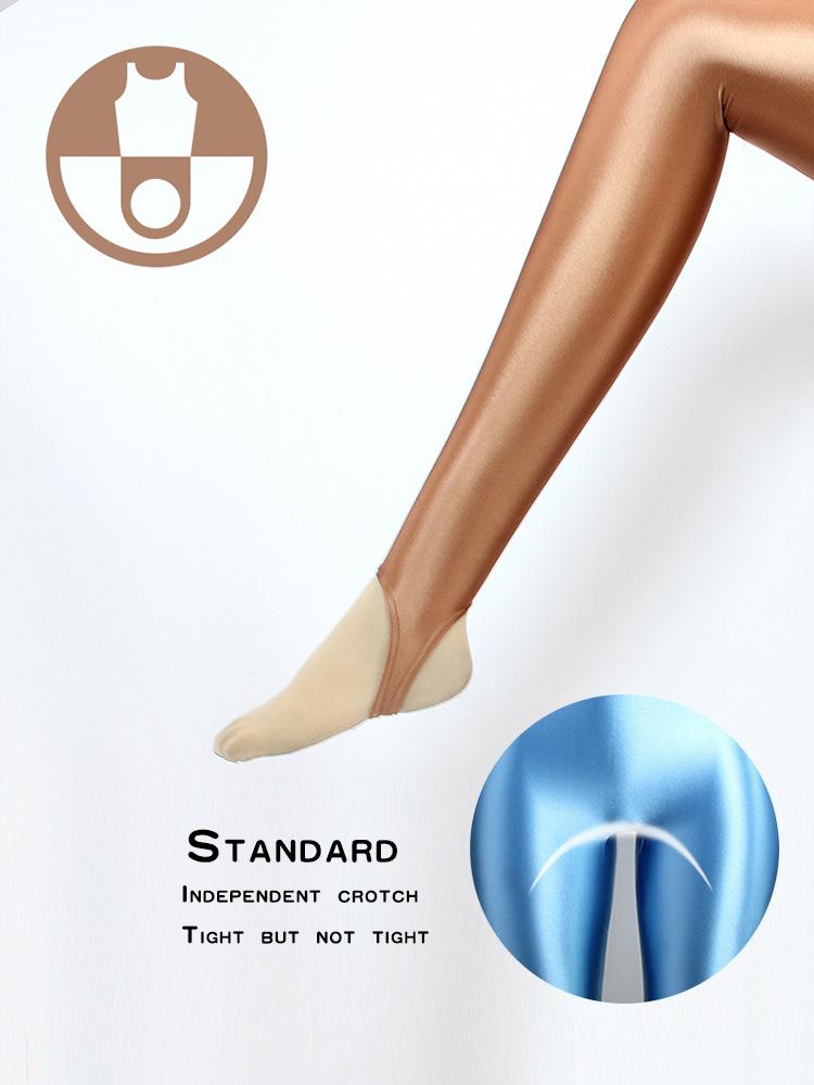 Shiny Oil-Gloss High-Elastic Full Body Shaping Leotard - Plus Size Silky Smooth Tight-Fit Yoga Fitness Wear