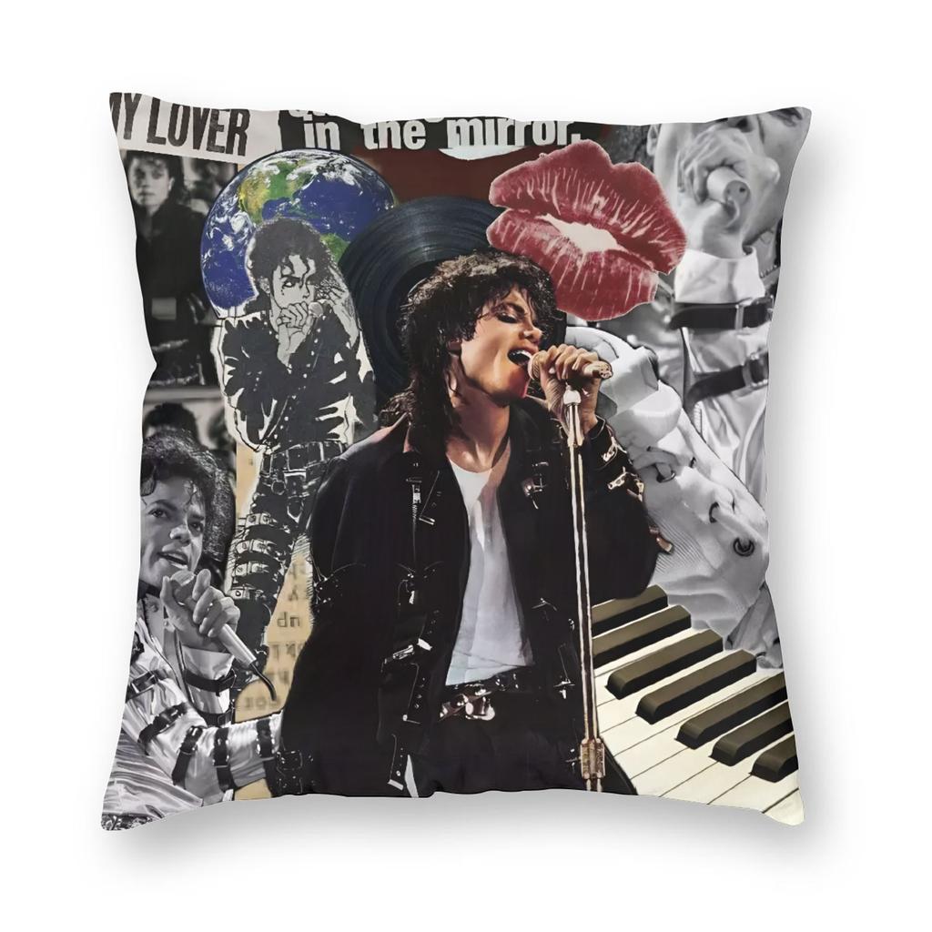 Mj Michael Jackson Pillowcase Printing Polyester Cushion Cover Decorative Pillow Case Cover Seat Square 40X40Cm