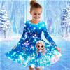Meisje Casual 3D Print Ronde Hals Lange Mouw Jurk Kind Prinsessenjurk