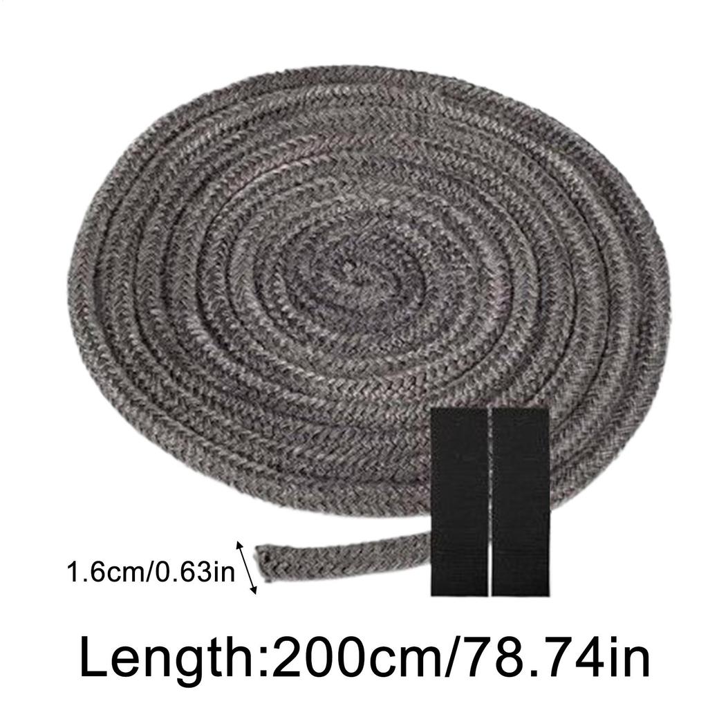 16mm X 2M Black Gasket Tape Fireplace Sealing Rope Wood Burning Stove Door Self-Adhesive Fiberglass Sealing Cord Replacement