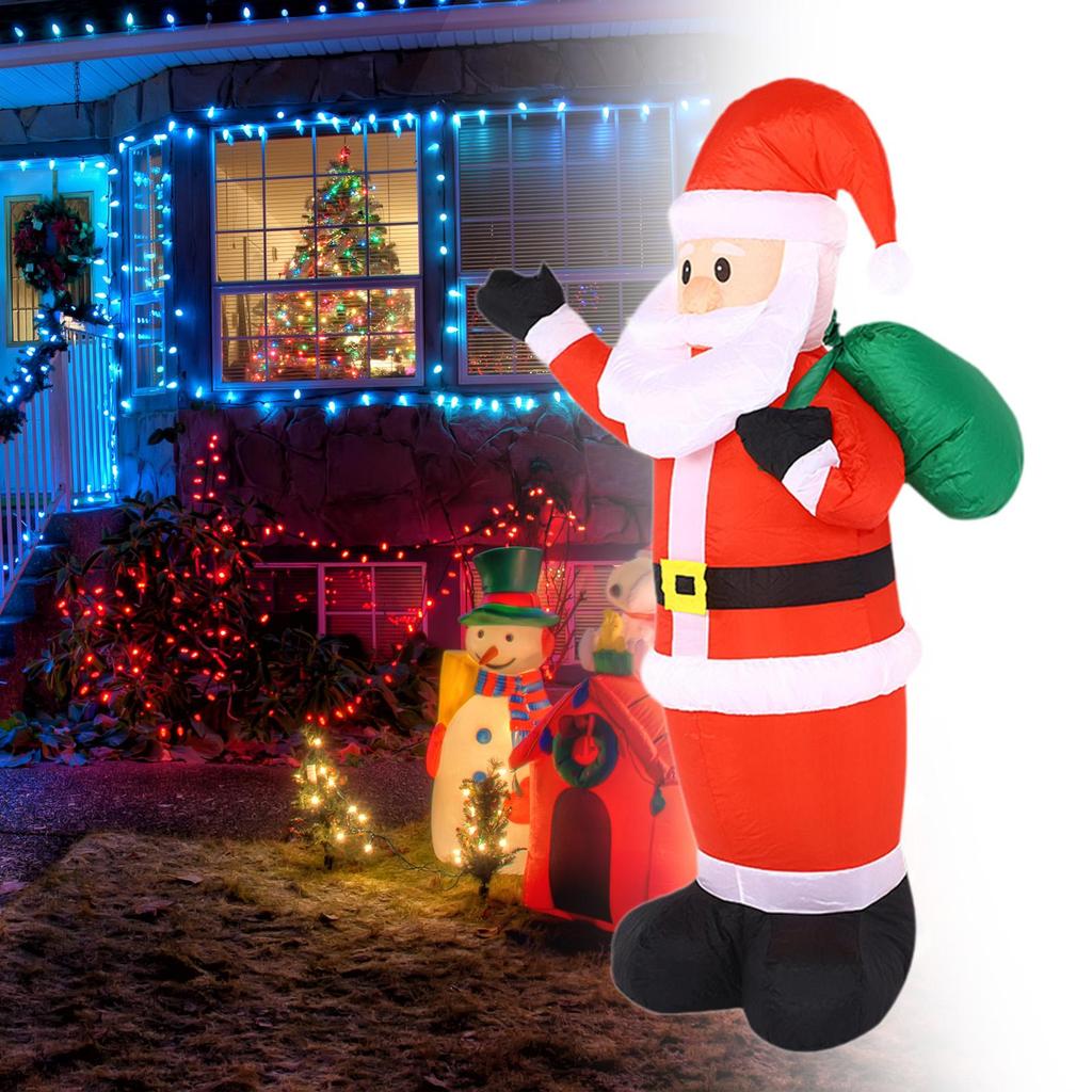 Inflatable Santa Claus Outdoor LED Decor Large Christmas Garden Ornament Lawn Yard Decoration for Holiday Celebrations