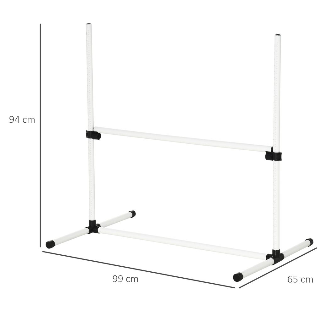 Set of 4 Adjustable Height Dog Agility Hurdles for Dog Training with Carrying Bag Included, 99x65x94cm, White
