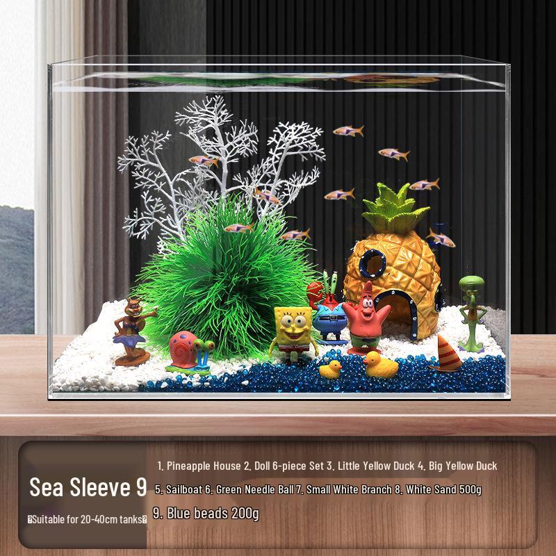 Ananas Huis Aquarium Decoratieset – Thema Figuurtjes en Decoraties van SpongeBob
