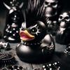 Duckieville Scultura di Anatra Statuetta Fatta a Mano Statua Anatra Punk e Rock Statuetta di Anatra Satanica
