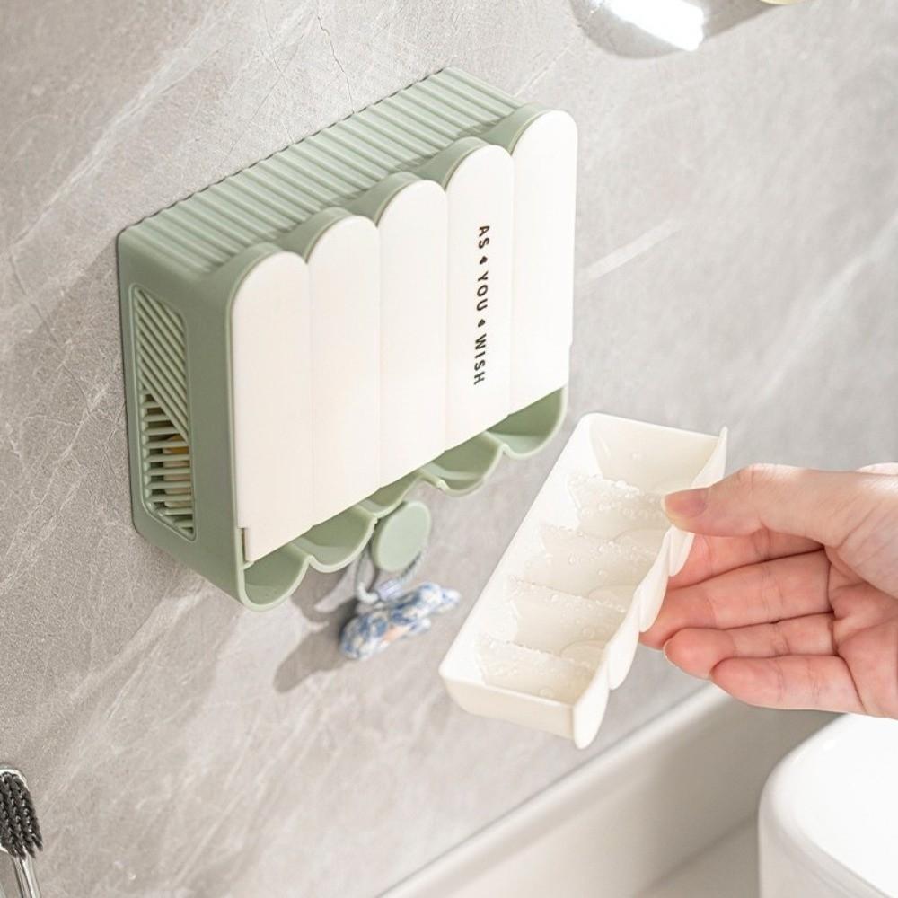 Waterproof Bathroom Soap Holder Flip Lid Soap Storage Rack Wall Mounted Soap Box  Bathroom