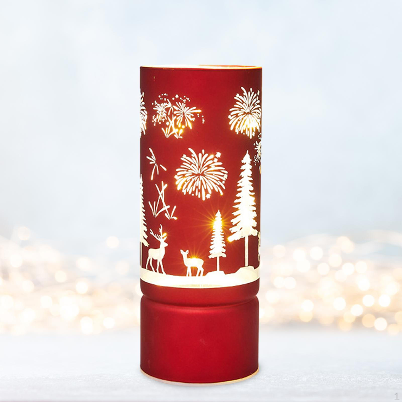 Christmas Desk Lamp ,Christmas Decoration Glass Lamp, Lightweight, Bedside Decorated Red