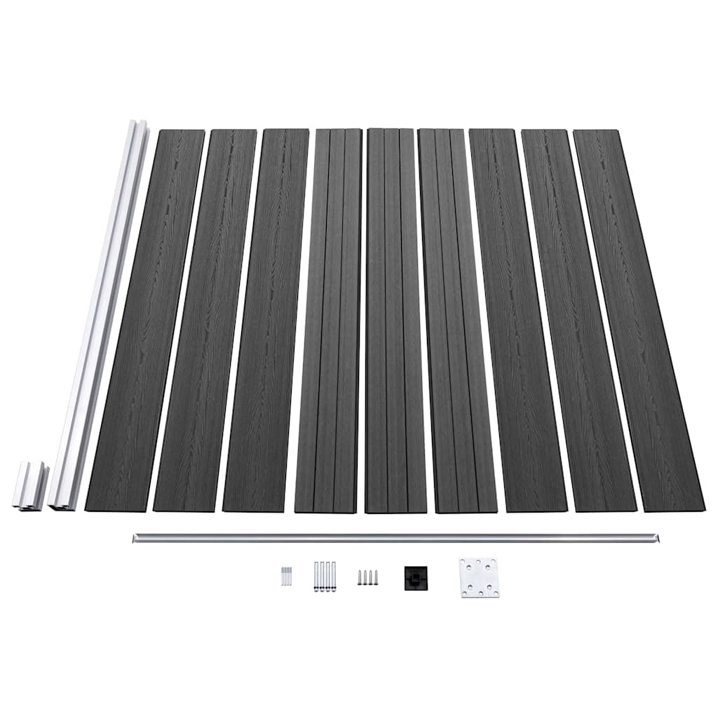 vidaXL Zaunelement Set WPC 699x186 Cm Schwarz