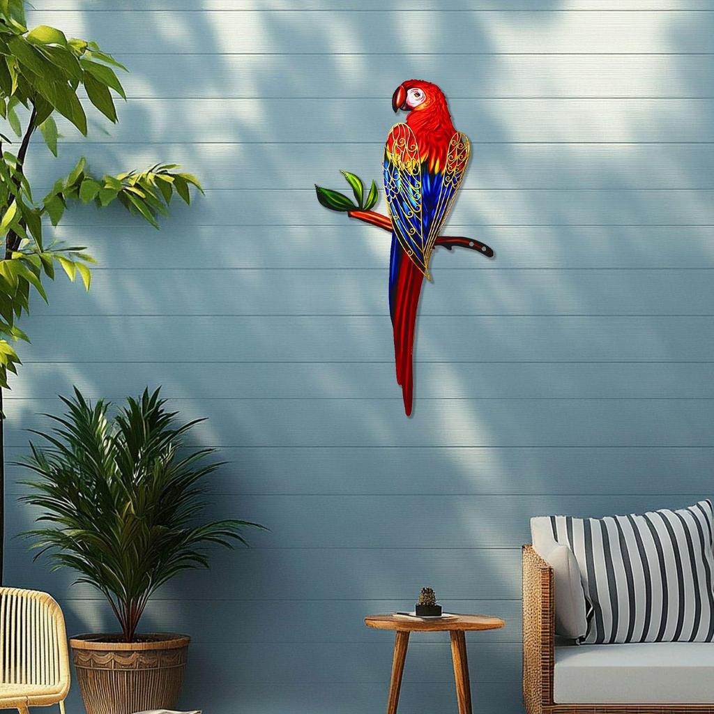 Metallic Gold Winged Parrot Wall Art for Indoor & Outdoor Decor