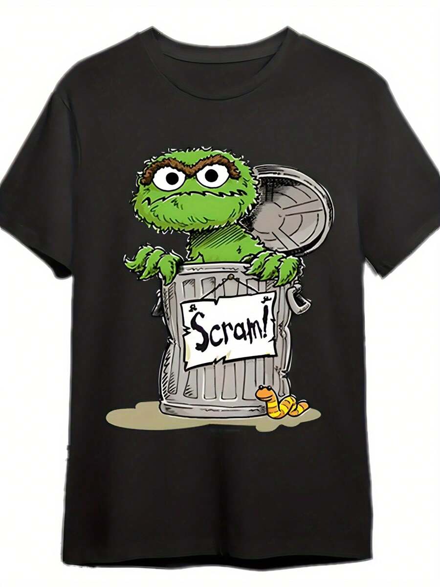

Unisex s Funny Cartoon Anime Character Retro Exquisite Letter Pattern T-Shirt L