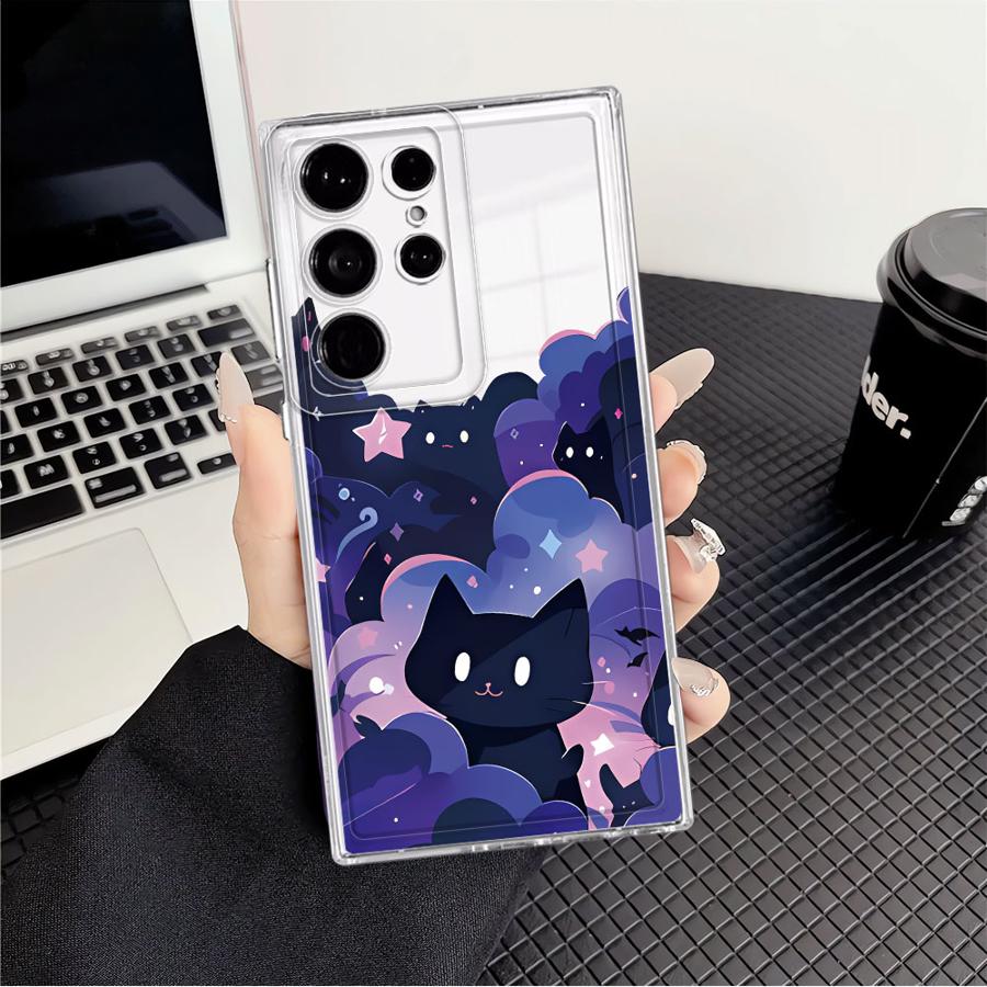 

Cartoon Cat Phone Cover Case for Samsung Galaxy S26 S21 S23 Ultra S22 FE S20 Plus S25 Edge Note 20 Ultra 10 S24 Galaxy S20 Ultra