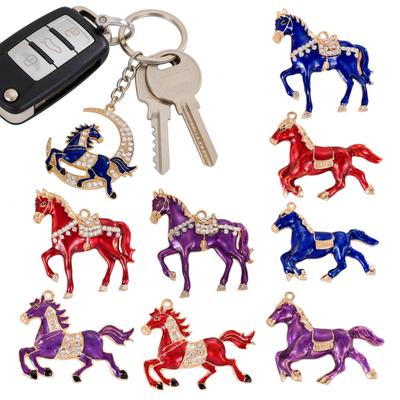 Chinese New Year Horse Charm 2026 Year of The Horse Mascot Pendant Lucky Zodiac Animal Alloy
