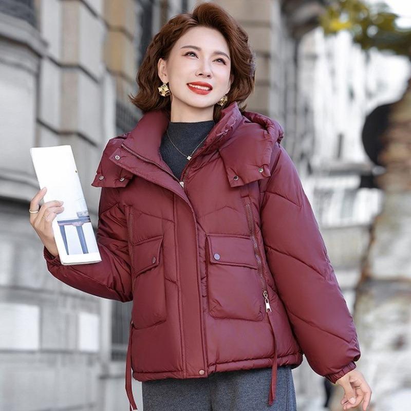 Women's short hooded small bread clothes autumn and winter loose warm cotton-padded jacket