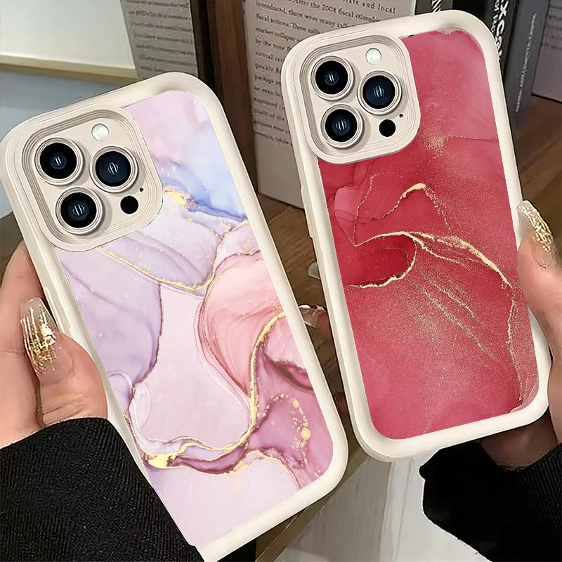 Phone Case for iPhone 17 Air 16E 15 16 Pro Max Gold Granite Marble Pattern Cover 14 Plus 13 12 Mini Soft Shell Silicone Fundas