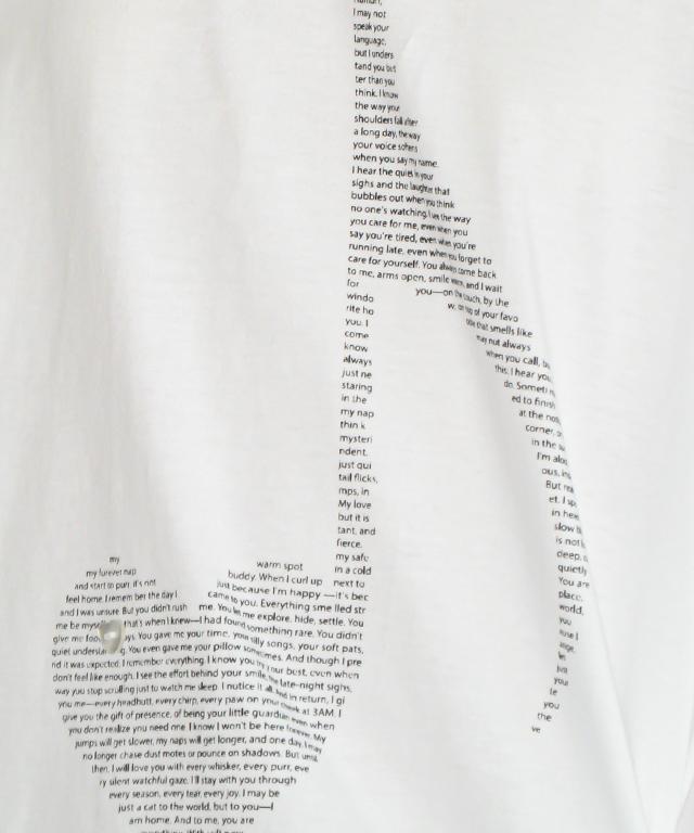 RONRON Heart Note Type Over Fit Long Sleeve White