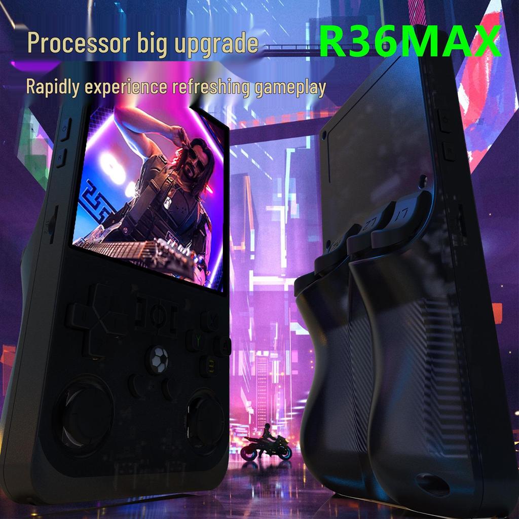 R36sMAX Handheld Game Console: 4.0-inch HD Screen, Dual Joystick, Retro Arcade Style