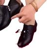 Soft leather single shoes women's 2025 spring new models new versatile mother thick heel soft sole round head small leather shoes black solid color