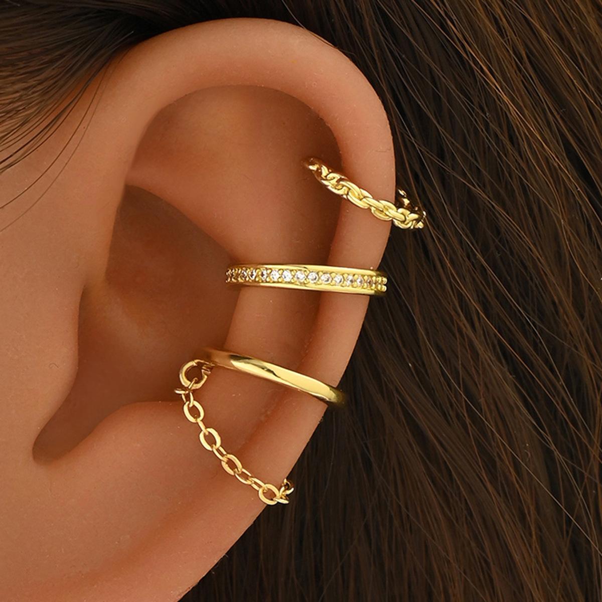 Серьги-клипсы Геометрические серьги с цирконами Универсальные серьги