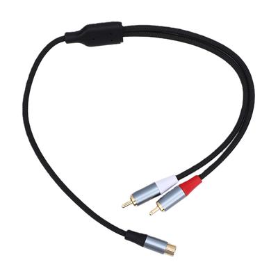 1 Female To 2 Male Y Splitter Cable Stereo Sound Video Splitter Adapter Extension Cord for Subwoofers Speakers Home