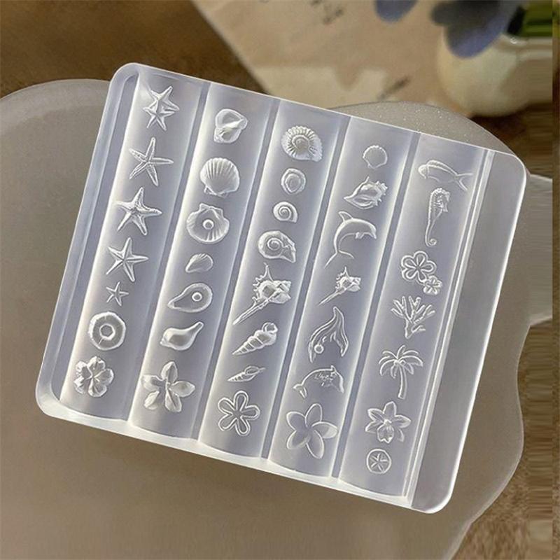 Summer Sea Shell Theme Silicone Mold For 3D Carving Nail Art Mold Manicure Salon Diy Resin Craft Making Mold Solft Silicone Mold