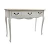 Classic Console In White Wood and Grey Limed Wood Top 0.000000
