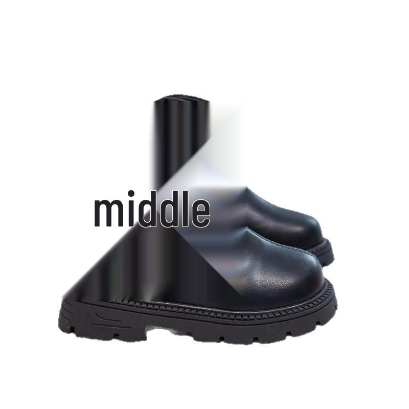 Beige Princess Ankle Boots for Girls - Soft Sole Leather, Non-Slip, 2025 New Style