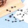 3-8Mm 1Pair Cubic Zirconia Titanium Stainless Black Diamond Zircon Stud Earrings For Women