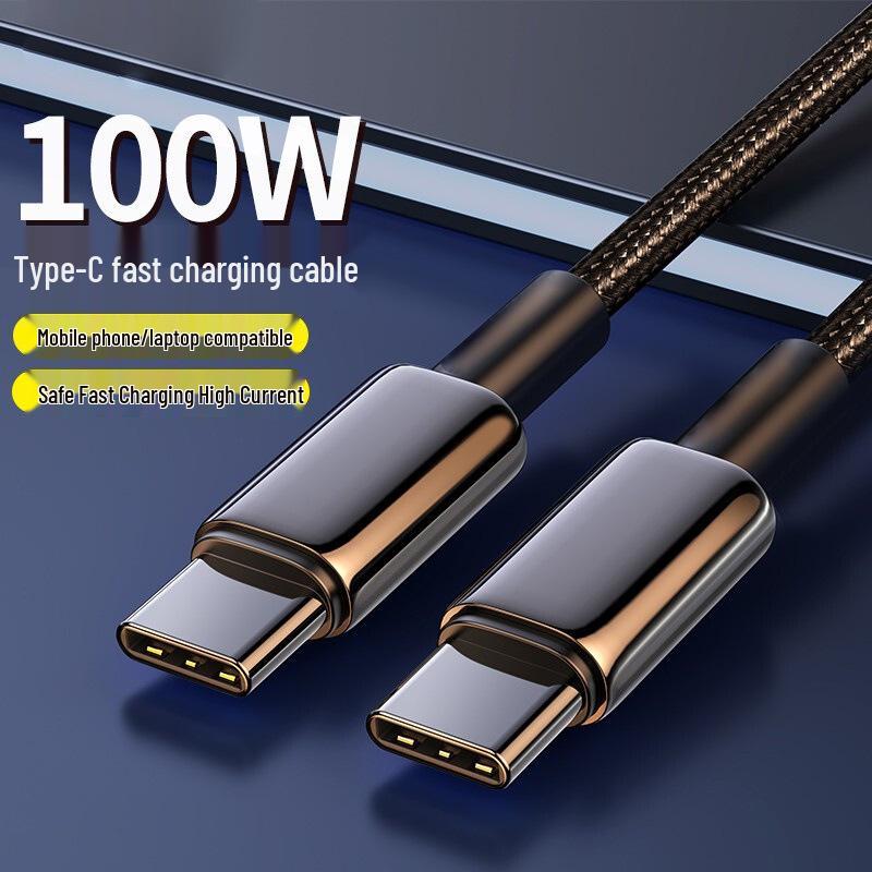100W Dual-Head Type-C Fast Charging Cable for Apple 15, Honor, Huawei, Xiaomi & Tablets