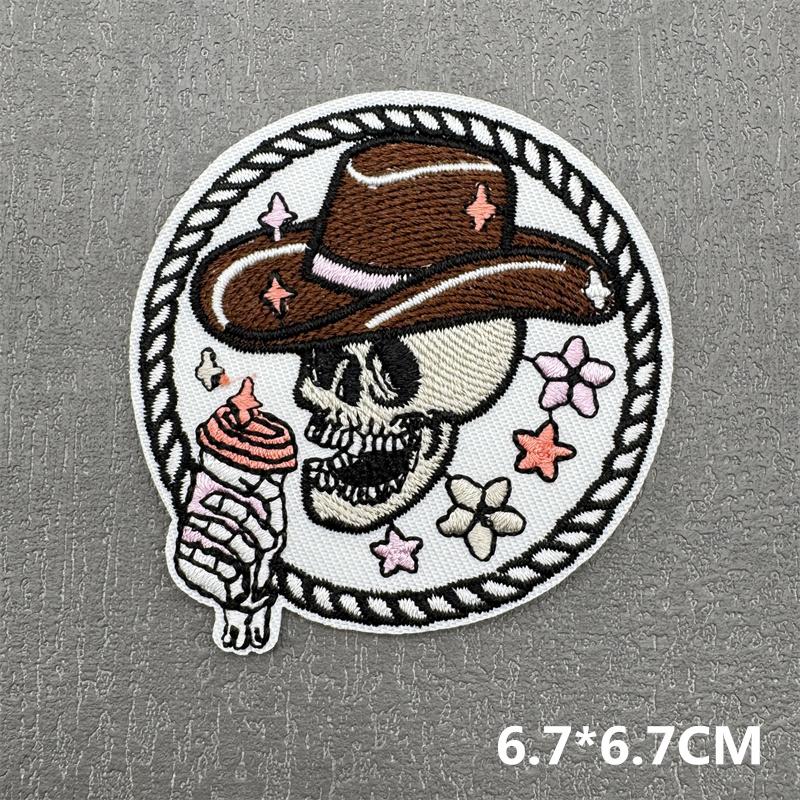 Cartoon Patch Diy Embroidery Patches For Clothing Stripes Badge Letterdice Patches For Jacket Iron On Patch On Clothes