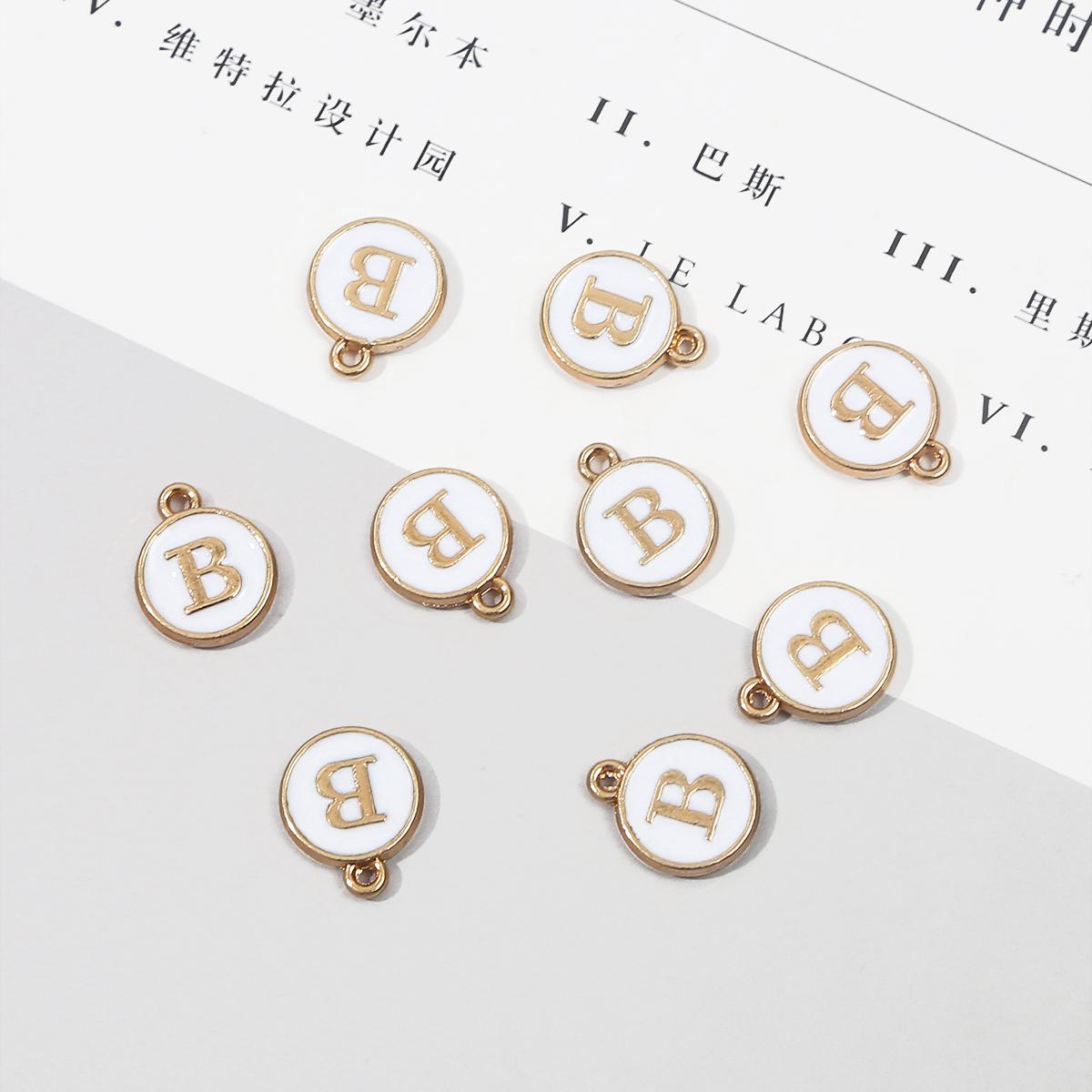 

10 шт., 12 мм, три цвета, 26 букв, аксессуары для изготовления ювелирных изделий, серьги-браслеты «сделай сам», ожерелье 12mm 10pcs белый