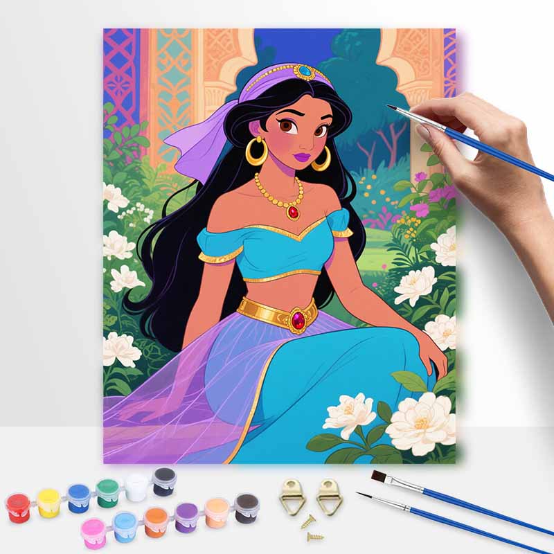 Disney Princess Jasmine oil painting art kit handmade painting diy home decoration 20x30cm
