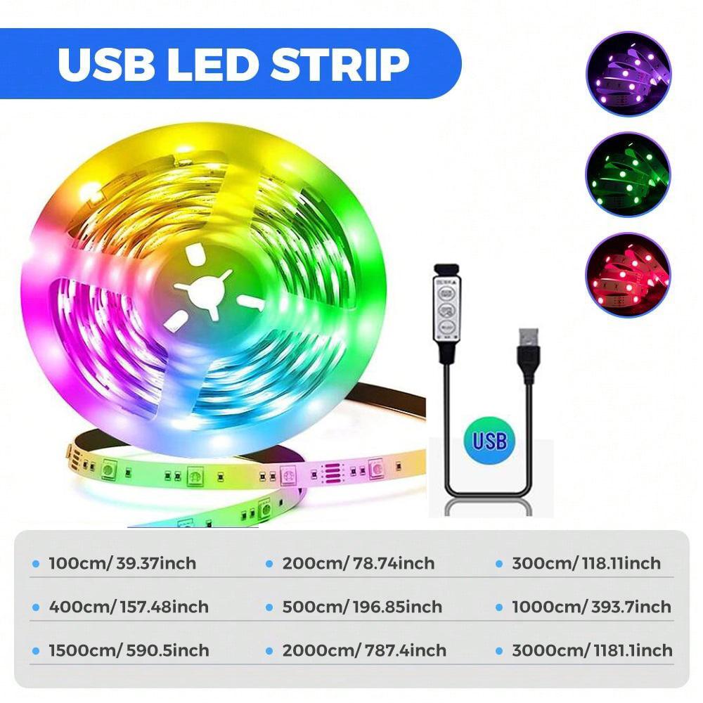1M-30M LED Strip Light Touch Bluetooth App 5050 RGB Led Lights Flexible Ribbon Lus Led DC5V USB TV BackLight Room Decoration
