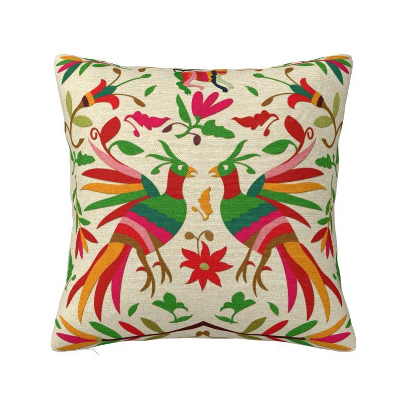 Mexikanische Otomi Blumenzusammensetzung Kunst Moderne Kissenhülle Wohnzimmerdekoration Volksblumenmuster Stuhlkissen
