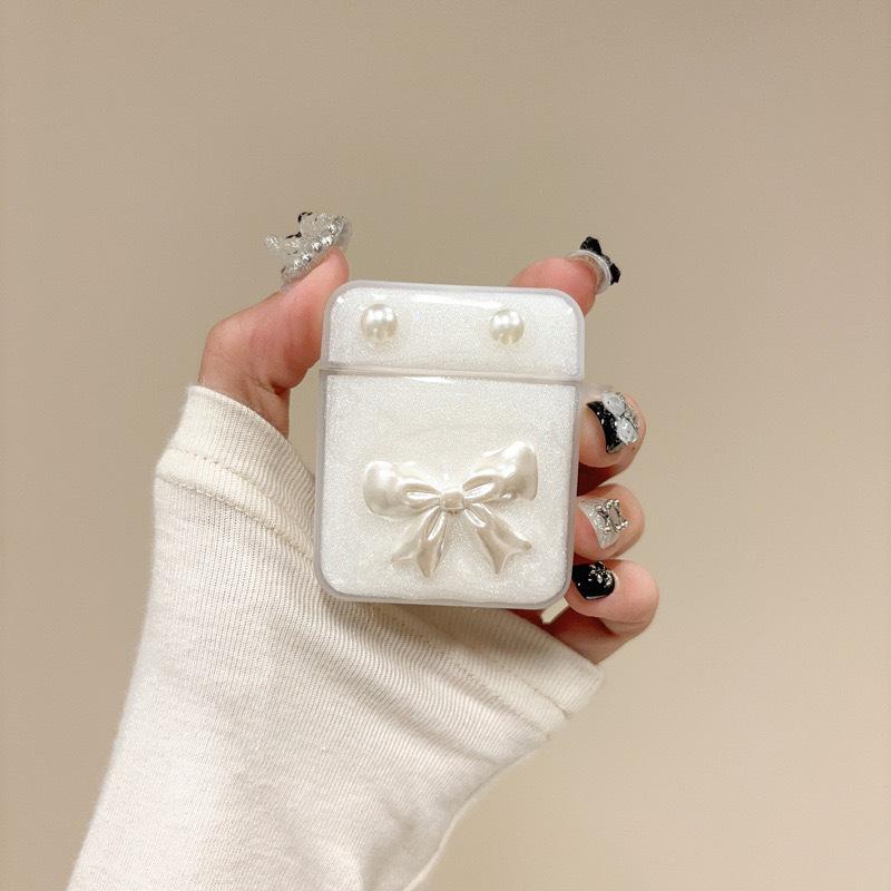 Wind Epoxy Suitable For Airpods4 Bluetooth Headset Case Protective Case Pro2 Bow 3Rd Generation Caring Woman