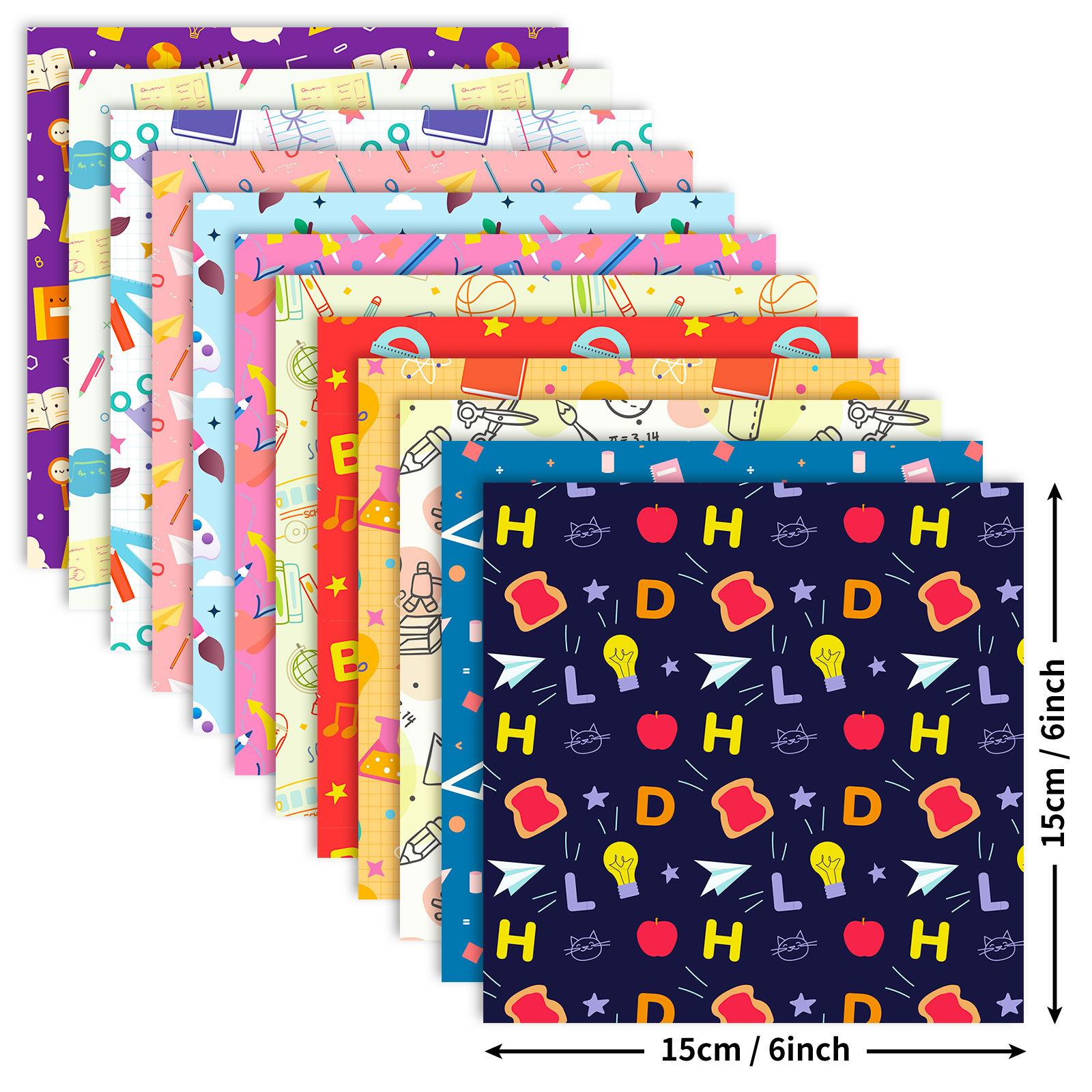 

12 Sheets/Pack Teachers Day Material Paper-Cut Gift Outer Packaging Backing Scrapbook Card Personalized Handbook 15*15CM