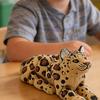 3D Printed Animal Model Realistic Snow Leopard Figurine with Flexible Joint Articulated Fidget Toy for Stress Relief