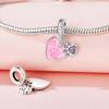 Bead Components Copper Metal Charm Bead Components Authentic Original Pink Heart Claw Pendant Bead Component Bead Components Compatible With Bracelet
