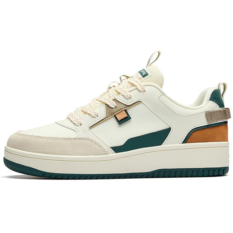 New Anta Life Collection Anti Slip Wear Resistant Low Top Skateboard Shoes White Green 912228067-3