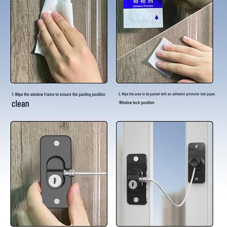 Child Safety Lock for Windows, Doors, Cabinets, and Refrigerators