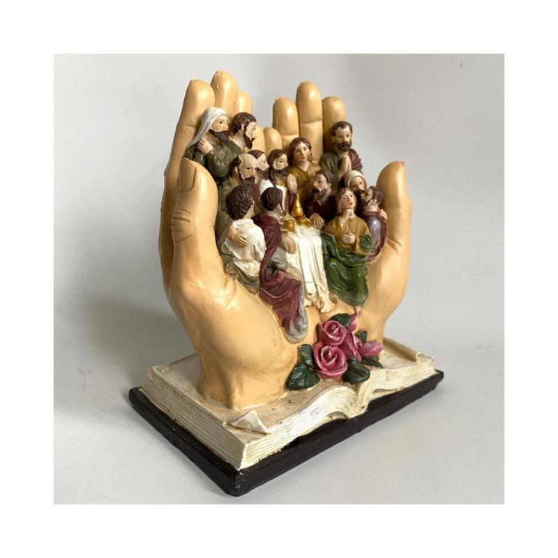 Letztes Abendmahl religiöse Dekoration für Zuhause und Garten, Miniaturskulptur für Innenräume