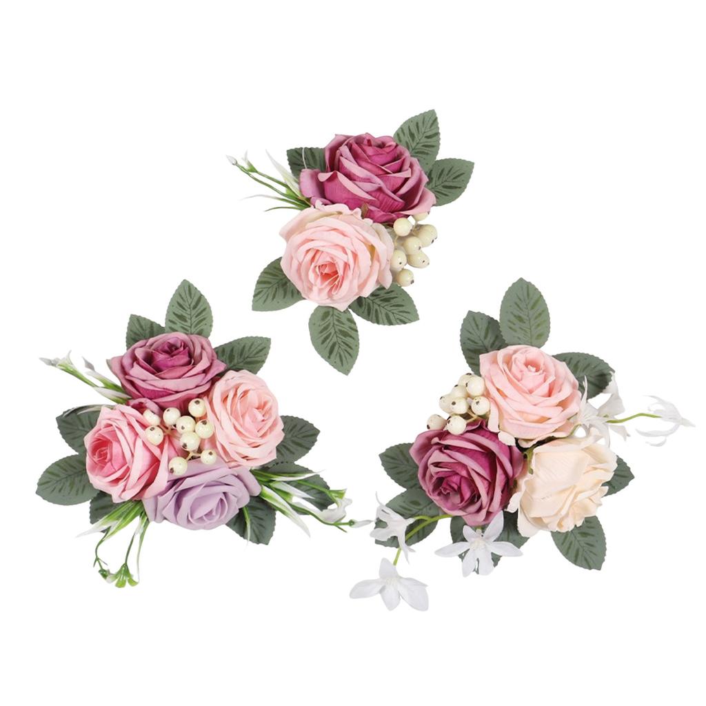 3-teiliges Set Weihnachtsfeierdekorationen: Künstliche Blumen, Hängeschilder, Tür- und Wanddekorationen, Hochzeitsstuhl-Rückenblumendekorationen.