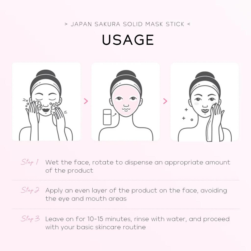 LAIKOU Sakura Solid Face Mask Stick Deep Cleanser Facial Mask Reduces Blackhead Pores Oil Control Moisturizing Mud Face Mask 45g