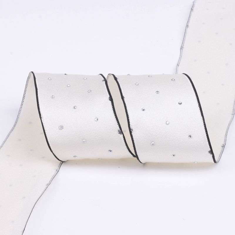 Korean Version of the Trend Flash Diamond Solid Color High Quality Ribbon butterfly Clip Diy Hat Accessories Raw Material Ribbon